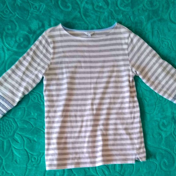 Crown and Ivy striped half-long sleeve shirt - Picture 2 of 3